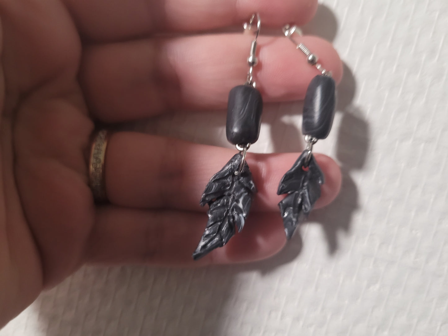 boucle d'oreille plume